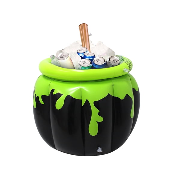 Inflatable Cauldron Cooler, Giant Halloween Drink Bucket with Spooky Design for Parties and Summer Outdoor Gatherings, 1Pc
