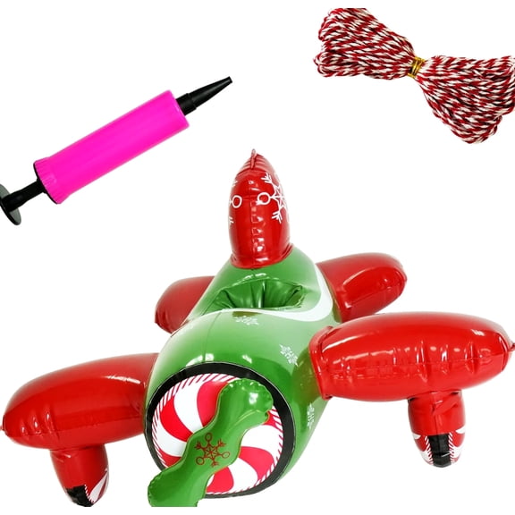 Inflatable Christmas Accessories Elf Airplane Green