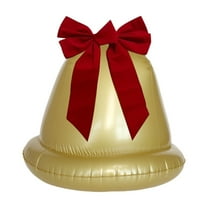Inflatable Christmas Balls with Bows Outdoor Decoration, PVC Xmas Bell Ball Decorations for Christmas Outside Holiday Yard Lawn Porch Decor,Gold
