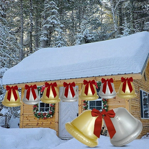 Inflatable Christmas Bells, Holiday Decorations, Gold Pvc Inflatable, Waterproof, Indoor Outdoor Use,Vsgery
