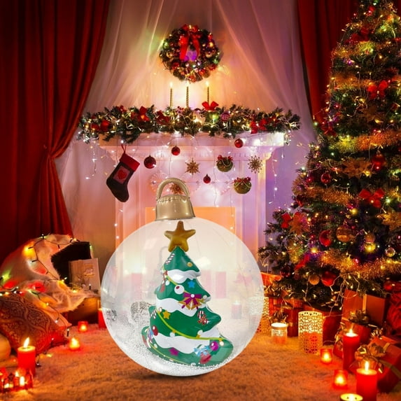 Inflatable Christmas Decorations Outdoor Yard Blow Up Holiday Scene Decor LED Light Festive Lawn Garden Party Ornament Easy Setup Storage Weather Resistant Seasonal Display Winter Celebration Prop