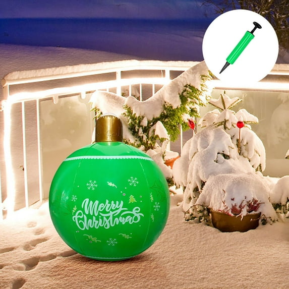 Inflatable Christmas Outdoor Courtyard Decoration, Printed PVC Pendant Toy with Air Pump, Festive Yard Decor for Family Gathering