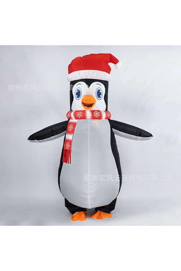 Inflatable Christmas Penguin Costume - Festive Blow-Up Outfit for Holiday Parties, Christmas Events | Fits Adults (4.9-6.2 ft)