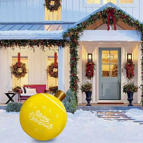 Inflatable Christmas Snowman Outdoor Yard Decoration Party Decor - Indoor Outdoor Holiday Atmosphere Inflatable Decor(Yellow)