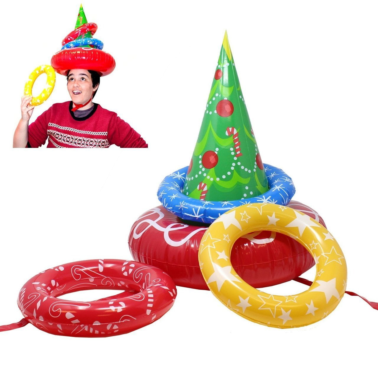Inflatable Christmas Tree Ring Toss Party Game