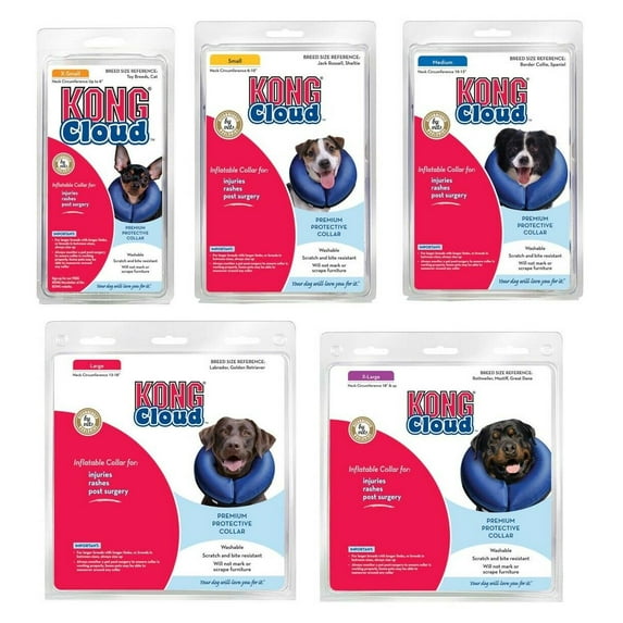 Inflatable Cloud Dog Recovery Pet Collars Blue Safety Elizabethan Alternative (Full Set - All 5 Sizes)