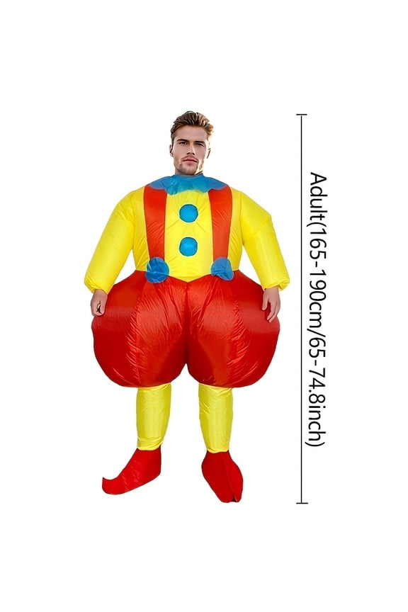Inflatable Clown Costume - Classic Funny Circus Outfit For Adults, Halloween & Parties,Height 4'11"-6'3"