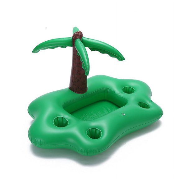 Inflatable Coconut Tree Drink Holder Green Portable Floating Beverage Salad Fruit Serving Bar Pool Float Party