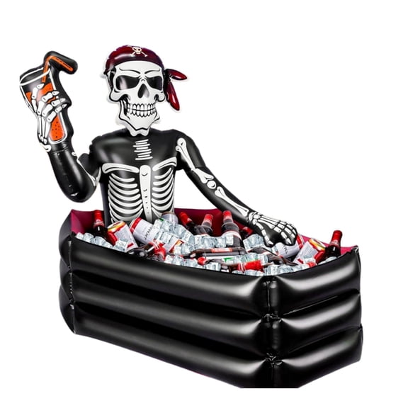 Inflatable Coffin Ice Bucket Large Halloween Party Beverage Cooler Black 1pc