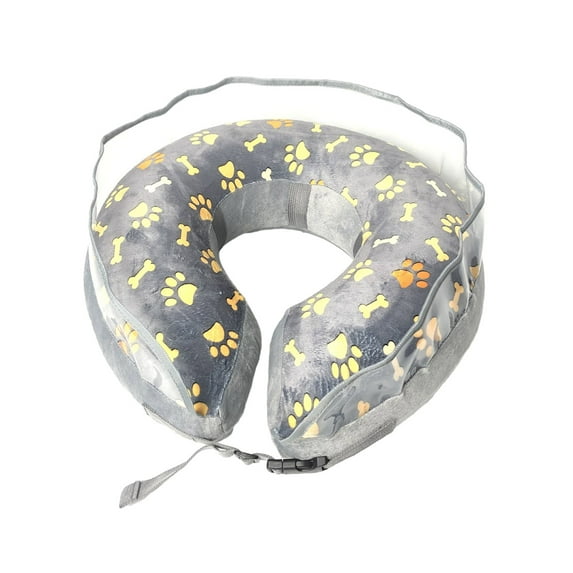 Inflatable Collar with Clear Baffle Adjustable and Comfortable Prevents Licking and Biting Suitable for Wound Recovery