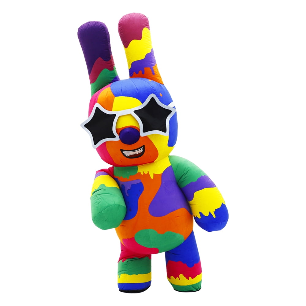 Inflatable Colorful Bunny Rabbit Costume Mascot Adult costume adult for ...