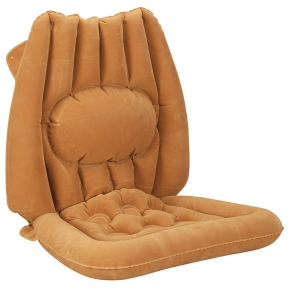 Inflatable Comfort Chair Cushion with Lumbar Support, Velour-covered PVC, Pump Not Included - Measures 20 1/2" x 13 3/4"
