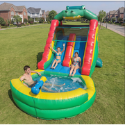 Inflatable Commercial Grade Water Slide 22.5 ft L for Adults & Teenagers - Large Pool, Premium PVC, 1100W Blower, Crocodile Style - for Backyard Party Outdoor