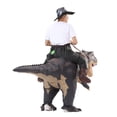 thumbnail image 1 of Inflatable Costume Dinosaur Riding T Rex Air Blow up Funny Party Halloween Costume for Adult, 1 of 6