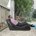 thumbnail image 1 of Inflatable Couch with Air Pump, Portable Waterproof Black Sofa Lounger, Foldable Blow Up Sofa Bed for Indoor Outdoor Camping, 440lbs Capacity, 35.4 ” Wide, 1 of 26