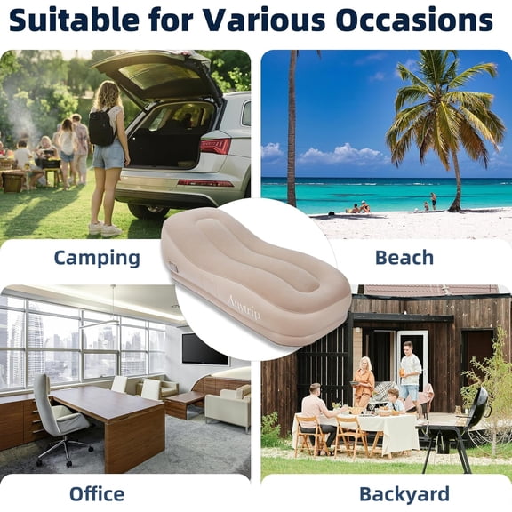 Inflatable Couch Air Sofa Blow Up Lounger with Built-in Pump,Portable Self-Inflating Lounge Chair for Home Camping Traveling Outdoor$$Bedding