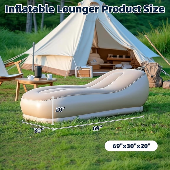 Inflatable Couch Sofa with Built-in Pump, Portable -Inflating Lounger for Home Camping Traveling Outdoor