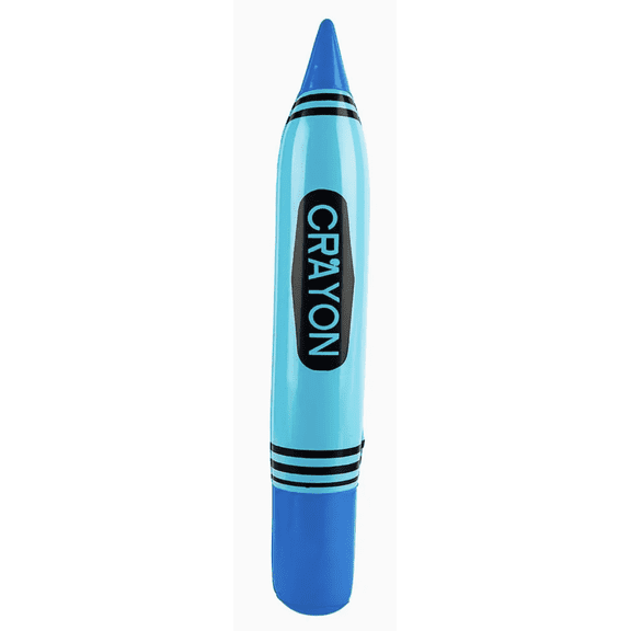 Inflatable Crayon Toy, Oversized Crayon Shape, Blue Party Favor Decoration, 24-Inch