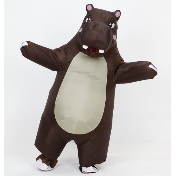 Inflatable Cute Hippo Adult Halloween Character Christmas Dress Full Body Props Outfit Mascot Costume for Adult