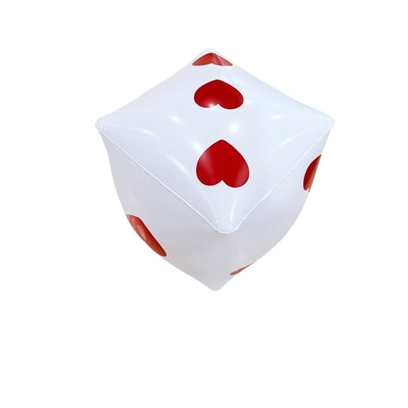 Inflatable Dice Party Toys - Set of 3 (30 cm) - Fun Love Design, Number Design, and 1 Point Red for Games and Events