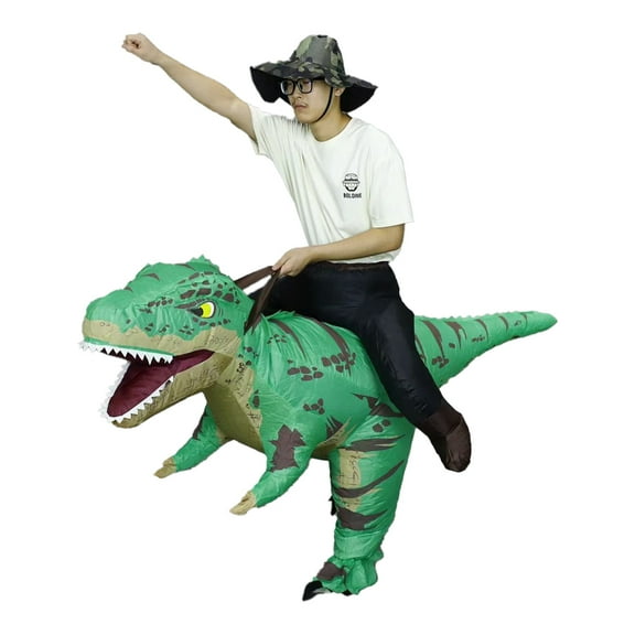 Inflatable Dinosaur Costume Adult, Ride on T Rex Blow Up Costume for Halloween Cosplay Themed Parties