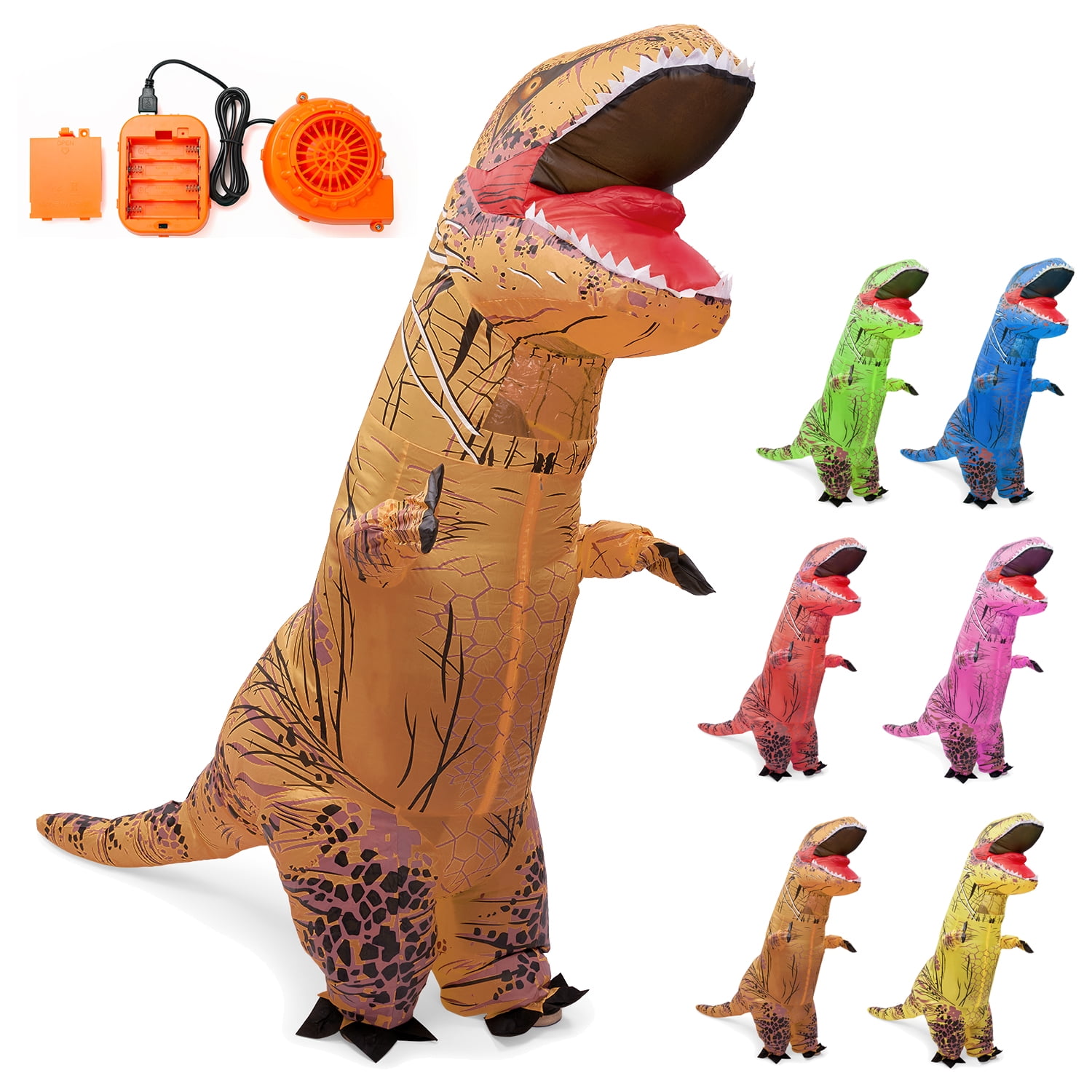 Inflatable Dinosaur Costume Jurassic Blow up Adults Kids Outfit Christmas