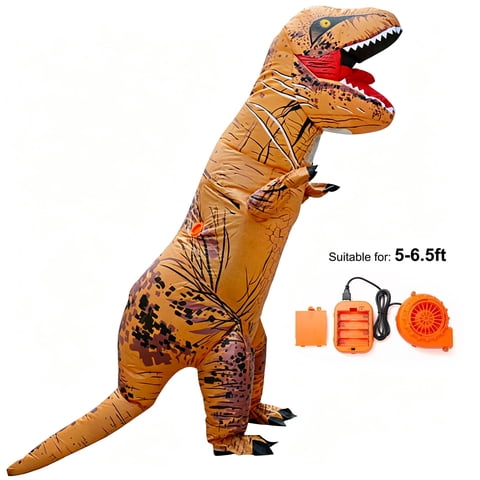 Inflatable Dinosaur Costume for Adult , Fancy Dinosaur Suit Blow up Full Body Dino Costume for Halloween Cosplay Party