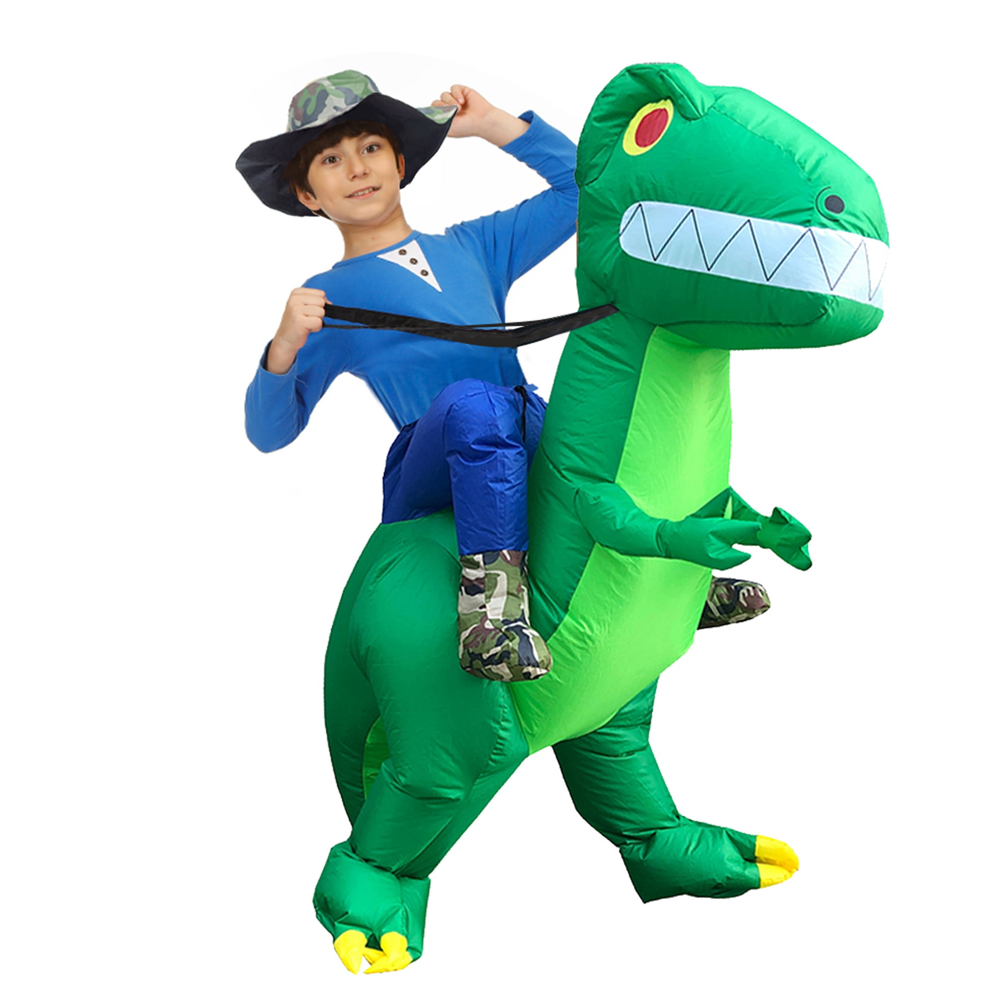 Inflatable Dinosaur Costume for Adult and Kid Halloween Blow Up Costume Dinosaur Rider Costume