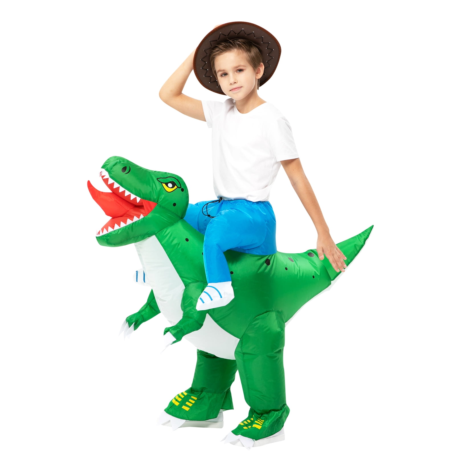 Inflatable Dinosaur Costume for Kids Riding Blow up Costume Funny Fancy Dress Party Costume for