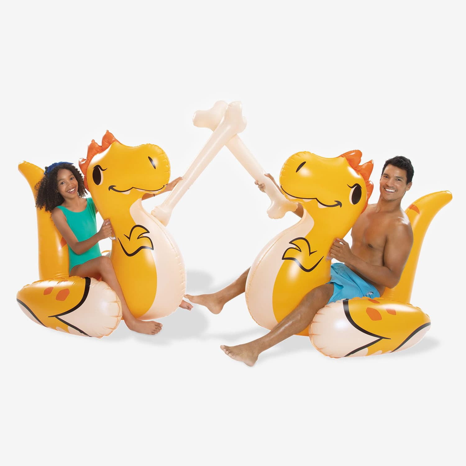 Inflatable Fight Game Inflatable Dinosaur Fight Pool Game - Includes 2 Ride-ons and Battle ...