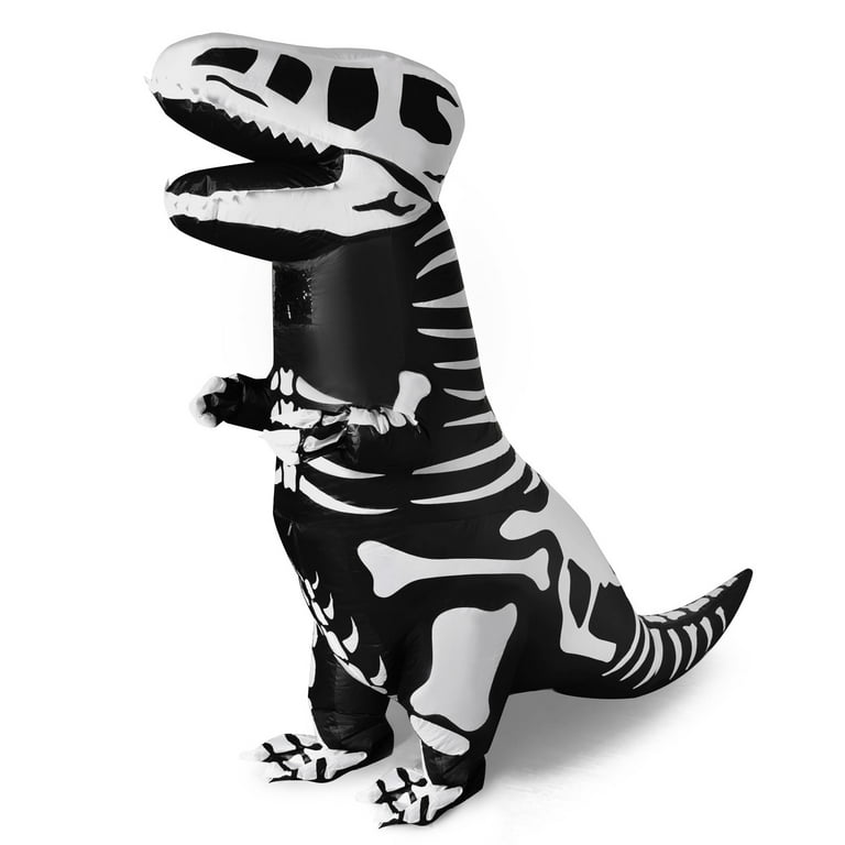 Inflatable Dinosaur Halloween Costume, Full Body Skeleton T-Rex Inflatable  Costume,Halloween party supplies,Dress-up for Child,Boys and Girls(Black)