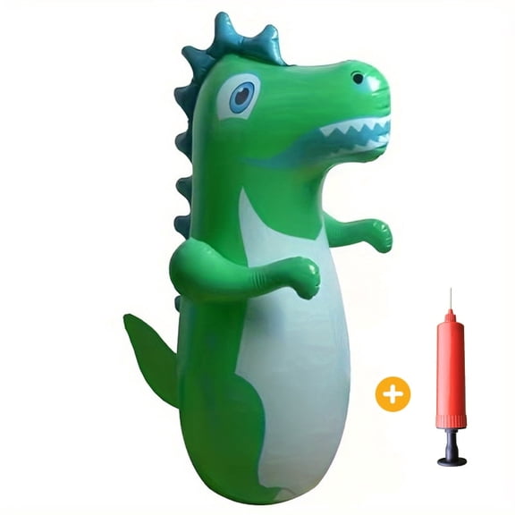 Inflatable Dinosaur Punching Bag for Kids, 90cm Height with Free Air Pump, Water-Filled Base, Thick Non-Toxic PVC, Interactive Bop Bag Toy, Yellow/Pink/Green Optional