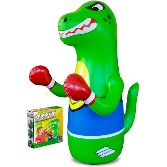 Inflatable Dinosaur Punching Bag for Kids Bop Bag for Toddlers and Children Ages 3-14 47" Blow Up Toy with Bounce-Back Action Fill Base with Sand or Water