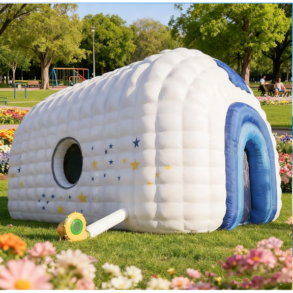 Inflatable Disco Cube Nightclub Tent, Portable Air Cube House with Blower for Event Birthday Wedding Party