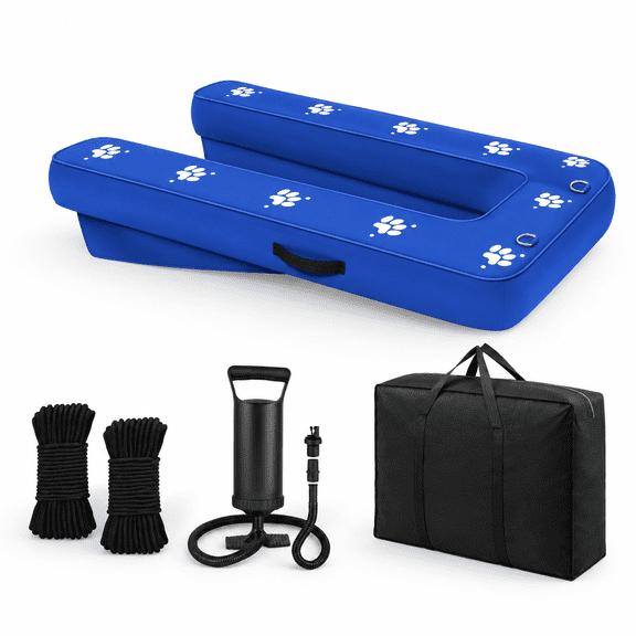 Inflatable Dog Boat Ramp for Pool Floating Dock Platform, Non-Slip, 4.5ft x 2.8ft x 6in