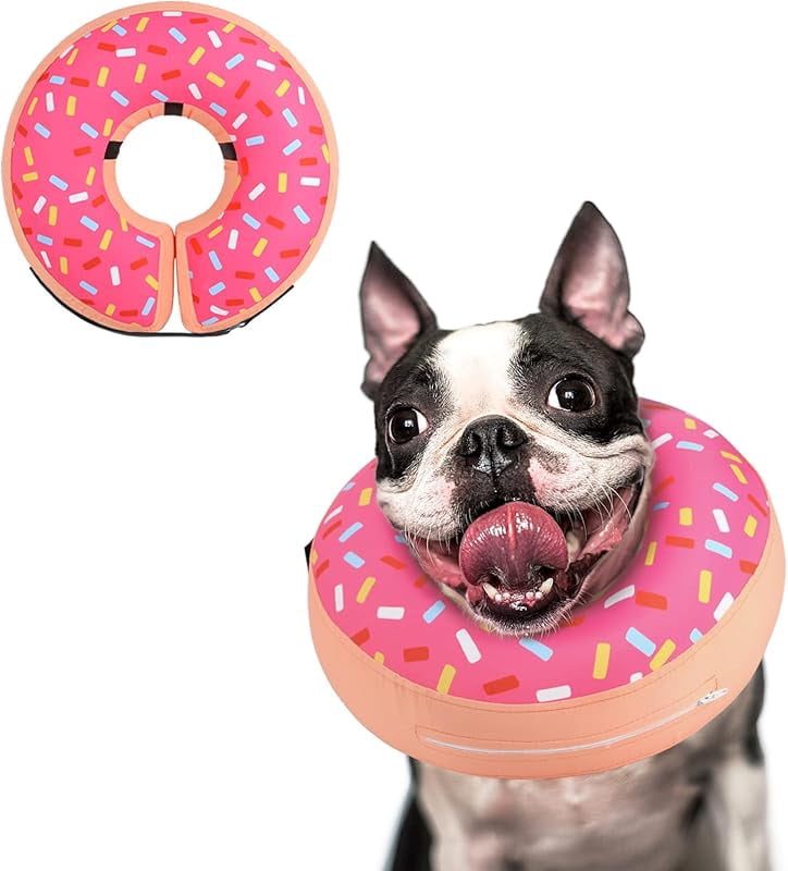 Inflatable Dog Cone Collar Alternative After Surgery, Doggie Neck Donut Collar Recovery ECollar, Soft Dog Cone for Small Medium Large Dogs
