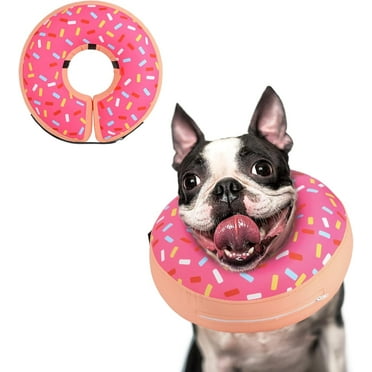 GHODEC Inflatable Dog Cone Collar for Large Medium Small Dogs, Soft Cone Collar for Dogs Cats, E Collar Dog Neck Donut Dog Cone Alternative After Surgery,M(10"-14")