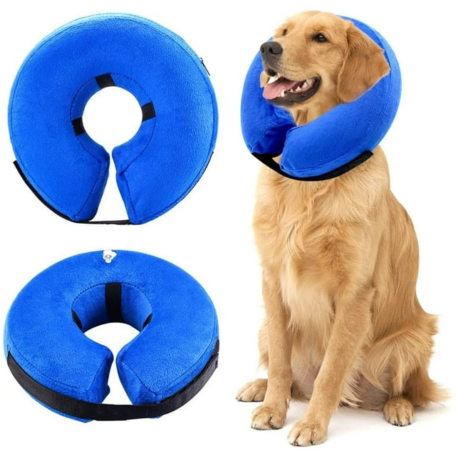 Inflatable Dog Cone Collar (L Size), Soft Blowup Protective Recovery