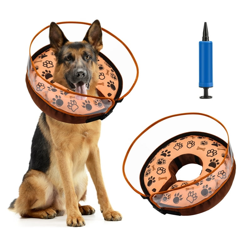 Inflatable Dog Cone Collar for Dogs After Surgery Soft Adjustable Blow up Donut Dog E Collar for Small Medium Large Dog and Cats