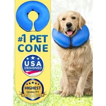Inflatable Dog Cone (Large), After Surgery Anti-Bite Lick Wound Soft & Comfortable Protective Collar for Cats & Dogs by EcoEarth