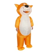Inflatable Dog Costume Adult Fun Halloween Dress Up Cosplay Fantasy Inflatable Suit Air Inflatable Novelty Character Props,Height 59" 74.8",Dog