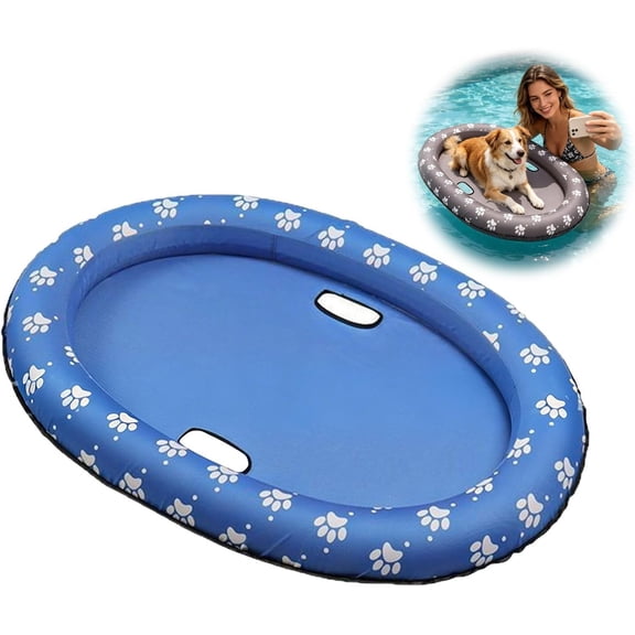 Inflatable Dog Swimming Float Raft Stable Support with Water Flow Holes for Pool