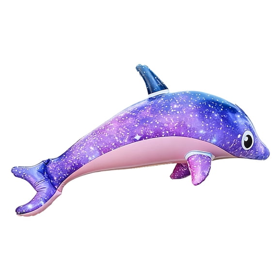 Inflatable Dolphin Pool Float Giant Starry Night Design Thick PVC Floating Mat for Pool Beach Lake Summer Water Lounging