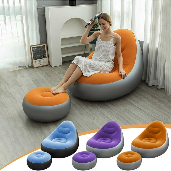 Inflatable Double Sofa Bed Folding Leisure Lounger Portable Lazy Sofa Seat with Backrest and Armrest for Indoor or Outdoor Use Quick Inflate for Lunch Break or Camping Christmas Gift