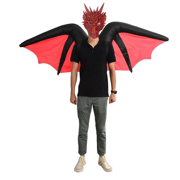 Inflatable Dragon Costume Adults, Dragon Mask and Wing for Party Halloween Mardi Gras,Dinosaur Cosplay Set