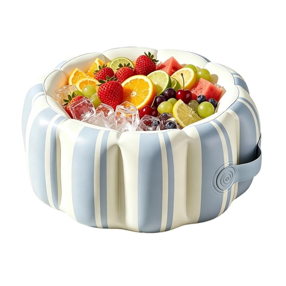 Inflatable Drink Cooler Portable Foldable Large Capacity with Handle | Summer Inflatable Ice Cooler for Birthday Celebration, Pool Party, Backyard BBQ
