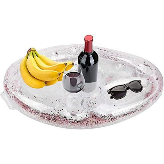 Inflatable Drink Holder with a Drain Plug, Pool Float Cooler, Inflatable Floating Drinking Holder, Pool Fun for Adults