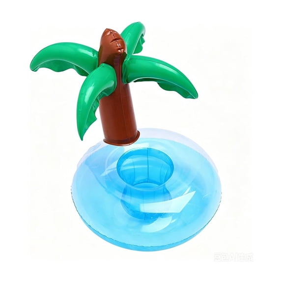 Inflatable Drink Holders Palm Tree and Cactus Floating Cup Holders Pool Drink Floaties Summer Beach Themed Party PVC Beverage Floats