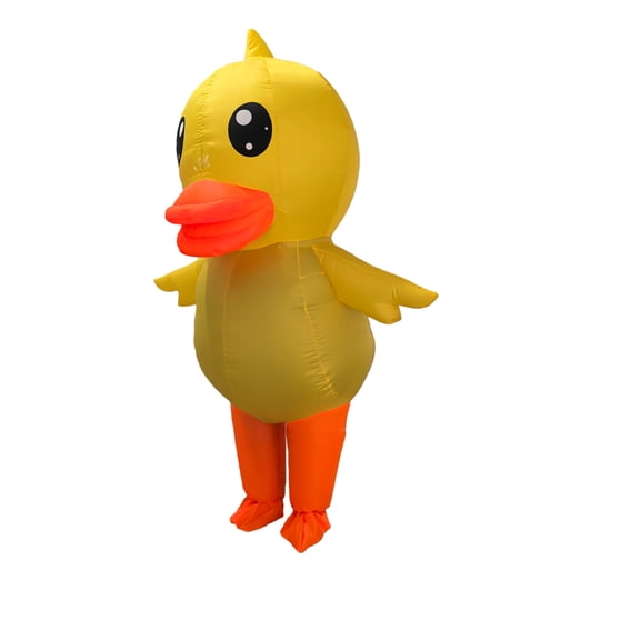 Inflatable Duck Costume, Yellow and Orange, Adult Size, Novelty Party Outfit