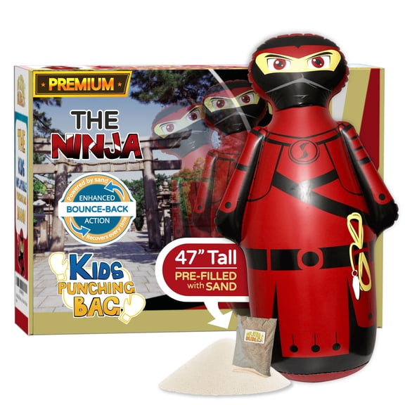 INFLATABLE DUDES Red Samurai 47 Inches -Kids Punching Bag | Filled with Sand